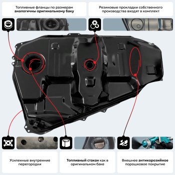 20 949 р. Топливный бак ORKA Toyota Corolla Verso AR10 (2004-2009) (стальной (антикоррозия))  с доставкой в г. Краснодар. Увеличить фотографию 18