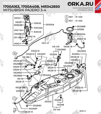 29 599 р. Пластиковый топливный бак (ДИЗЕЛЬ) 80 л. NEW BAK Mitsubishi Pajero 3 V70 дорестайлинг (1999-2003)  с доставкой в г. Краснодар. Увеличить фотографию 10