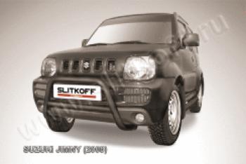 Защита переднего бампера кенгурятник d57 низкий Slitkoff Suzuki (Сузуки) Jimny (Жимни)  JB23/JB43 (1998-2018) JB23/JB43 дорестайлинг, 1-ый рестайлинг, 2-ой рестайлинг