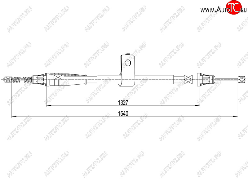 2 869 р. Трос стояночного тормоза LH SAT  Nissan Micra  K12 (2002-2010) 5 дв. дорестайлинг, 5 дв. 2-ой рестайлинг  с доставкой в г. Краснодар