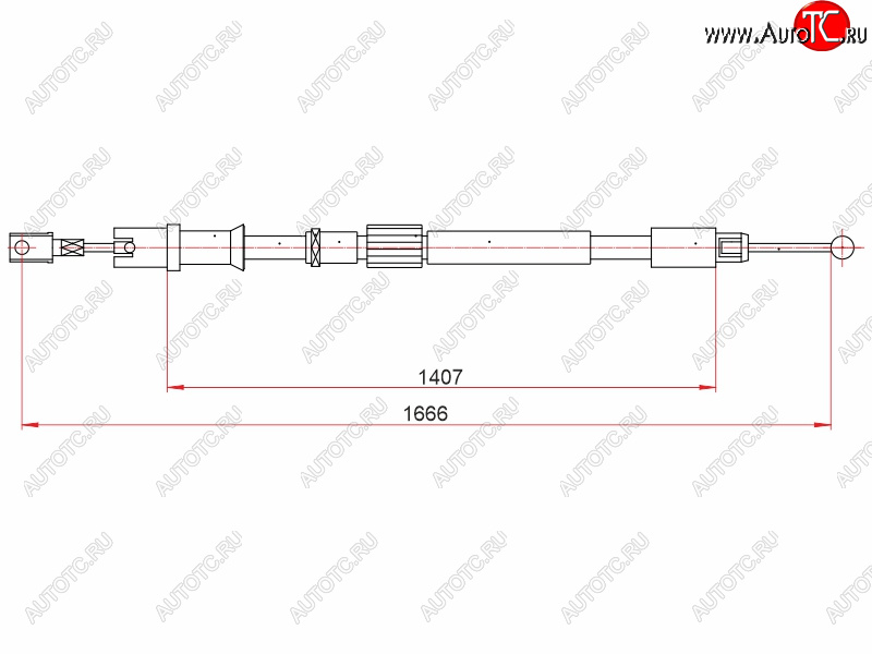 869 р. Трос ручного тормоза LH-RH SAT Mercedes-Benz Sprinter W906 (2006-2013)  с доставкой в г. Краснодар