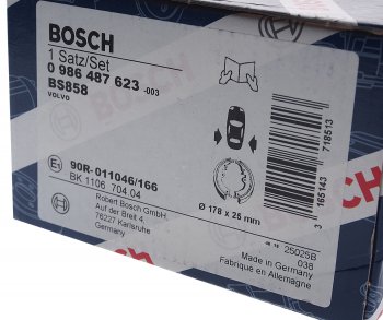 2 799 р. Колодки тормозные задние барабанные (4шт.) BOSCH Volvo S80 TS седан дорестайлинг (1998-2003)  с доставкой в г. Краснодар. Увеличить фотографию 4