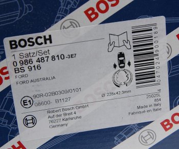 3 069 р. Колодки тормозные задние барабанные (4шт.) BOSCH Ford Focus 2 хэтчбэк 5 дв. дорестайлинг (2004-2008)  с доставкой в г. Краснодар. Увеличить фотографию 4