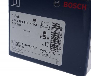 2 479 р. Колодки тормозные задние (4шт.) BOSCH Volkswagen Touareg GP рестайлинг (2006-2010)  с доставкой в г. Краснодар. Увеличить фотографию 3