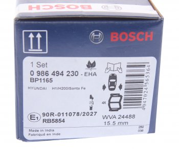 3 189 р. Колодки тормозные задние (4шт.) BOSCH Hyundai Starex/Grand Starex/H1 TQ дорестайлинг (2007-2013)  с доставкой в г. Краснодар. Увеличить фотографию 4