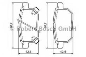 Колодки тормозные задние (4шт.) BOSCH Toyota Corolla E140 седан дорестайлинг (2007-2010)