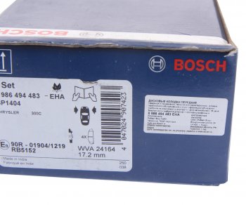 5 499 р. Колодки тормозные передние (4шт.) BOSCH Chrysler 300C LX седан (2004-2011)  с доставкой в г. Краснодар. Увеличить фотографию 4