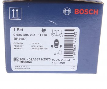 1 449 р. Колодки тормозные задние (4шт.) BOSCH Volkswagen Golf 5 хэтчбэк (2003-2009)  с доставкой в г. Краснодар. Увеличить фотографию 4