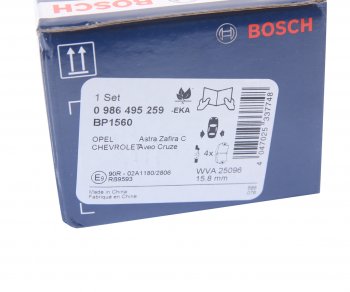 1 359 р. Колодки тормозные задние (4шт.) BOSCH Chevrolet Cruze J300 седан дорестайлинг (2009-2012)  с доставкой в г. Краснодар. Увеличить фотографию 4