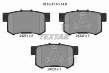 Колодки тормозные задние (4шт.) TEXTAR Honda (Хонда) CR-V (СР-В)  RD4,RD5,RD6,RD7,RD9  (2001-2006) RD4,RD5,RD6,RD7,RD9  дорестайлинг, рестайлинг