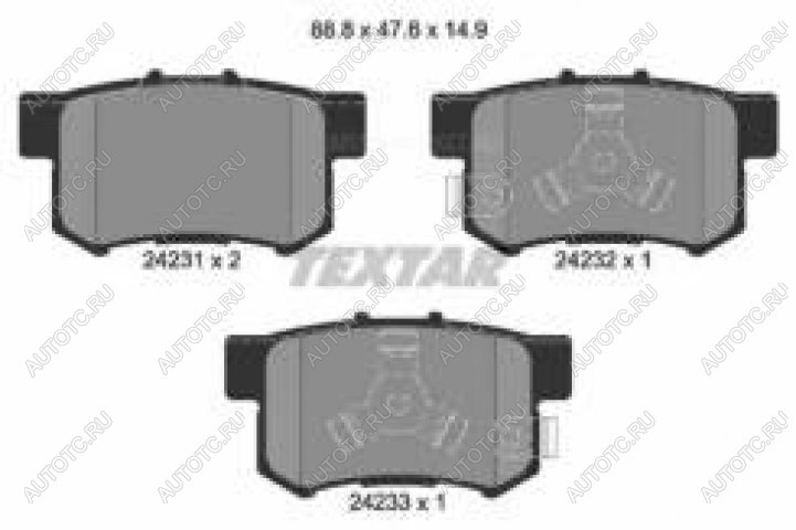 3 099 р. Колодки тормозные задние (4шт.) TEXTAR  Honda CR-V  RD4,RD5,RD6,RD7,RD9  (2001-2006) дорестайлинг, рестайлинг  с доставкой в г. Краснодар