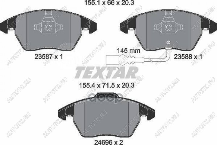 5 199 р. Колодки тормозные передние (4шт.) TEXTAR Audi A3 8PA хэтчбэк 5 дв. 3-ий рестайлинг (2010-2013)  с доставкой в г. Краснодар