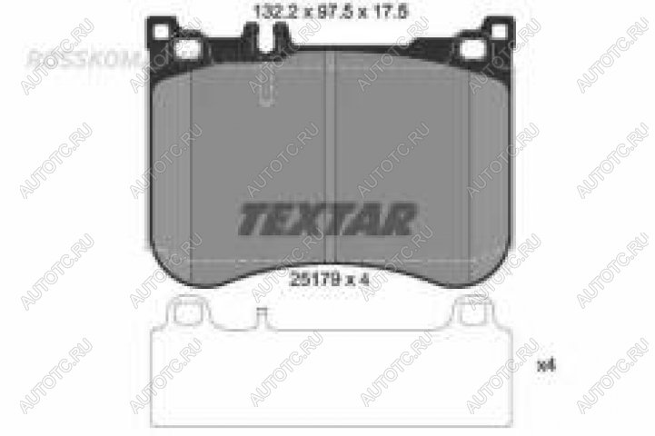 10 599 р. Колодки тормозные передние (4шт.) TEXTAR Mercedes-Benz S class X222 седан 1-ый рестайлинг (2017-2019)  с доставкой в г. Краснодар