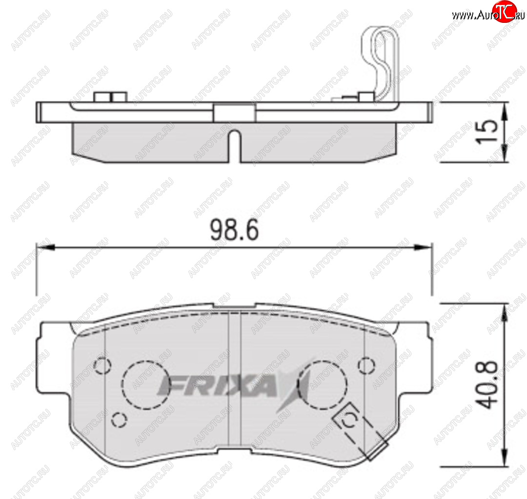 949 р. Колодки тормозные задние (4шт.) HANKOOK FRIXA Hyundai Getz TB хэтчбэк 3 дв. рестайлинг (2005-2011)  с доставкой в г. Краснодар