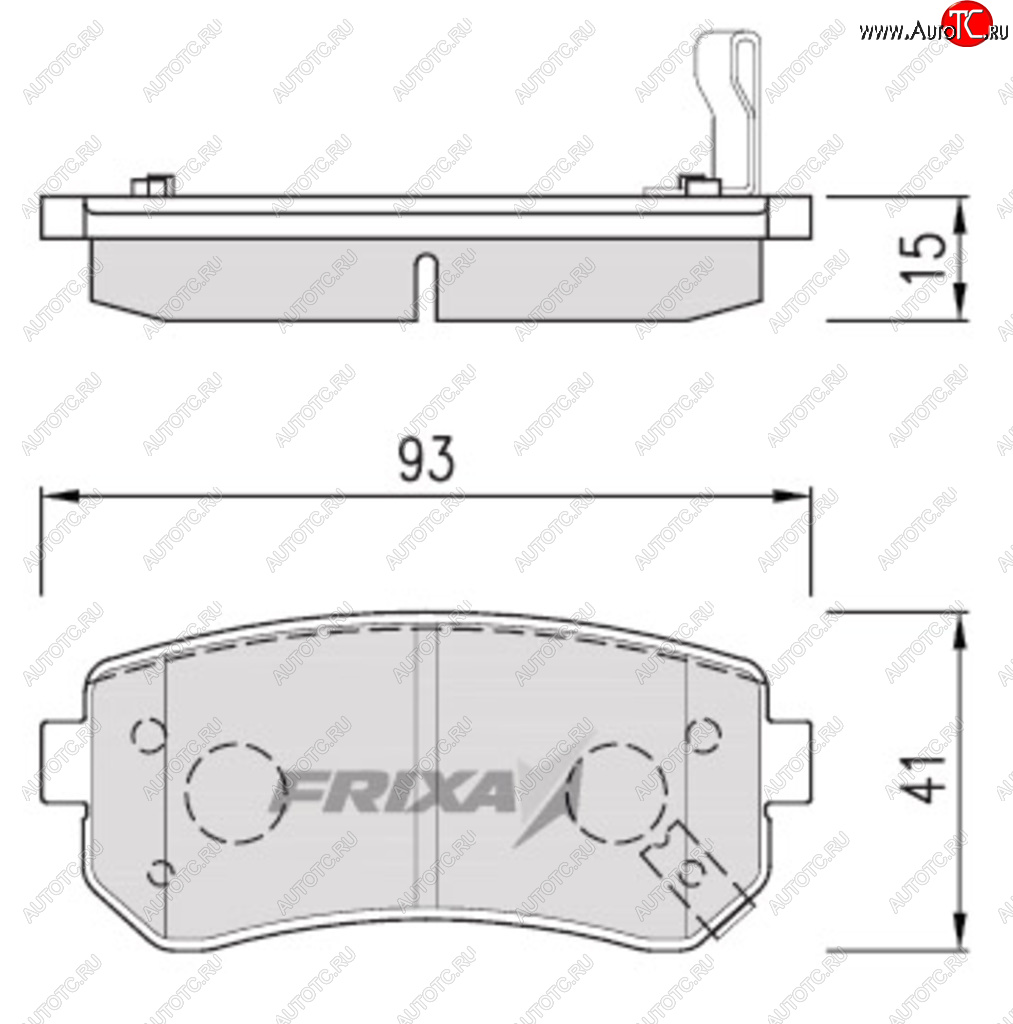 849 р. Колодки тормозные задние (4шт.) HANKOOK FRIXA KIA Rio 4 FB дорестайлинг седан (2016-2020)  с доставкой в г. Краснодар