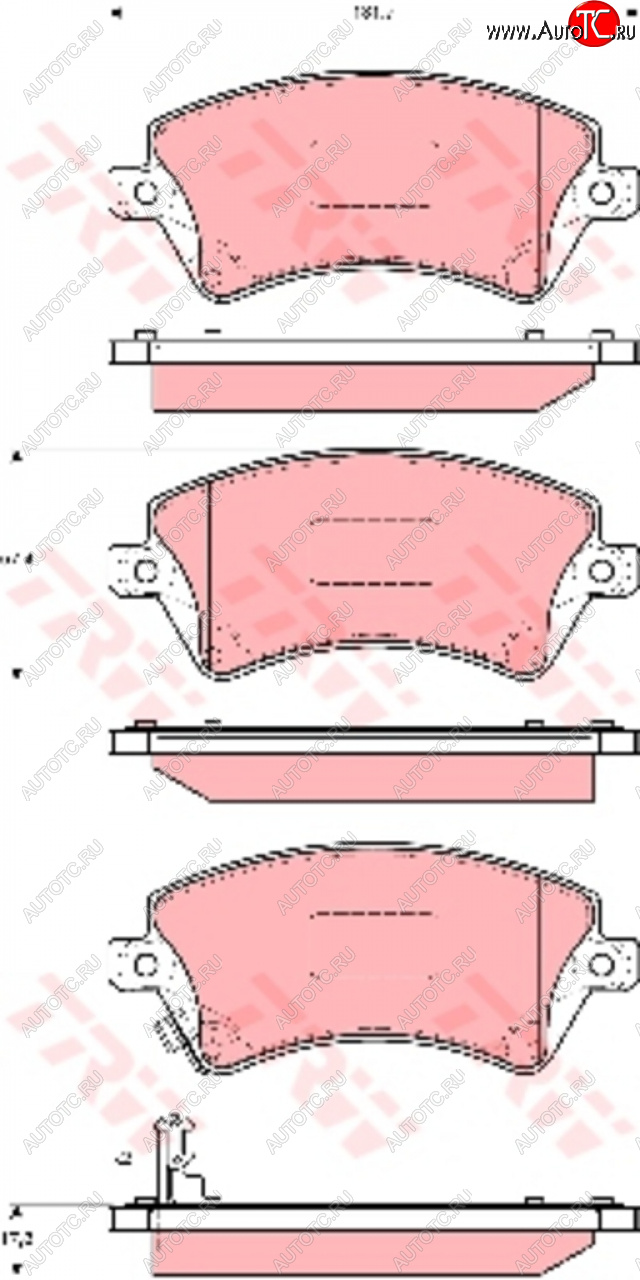 3 599 р. Колодки тормозные передние (4шт.) TRW Toyota Corolla E120 универсал дорестайлинг (2000-2004)  с доставкой в г. Краснодар