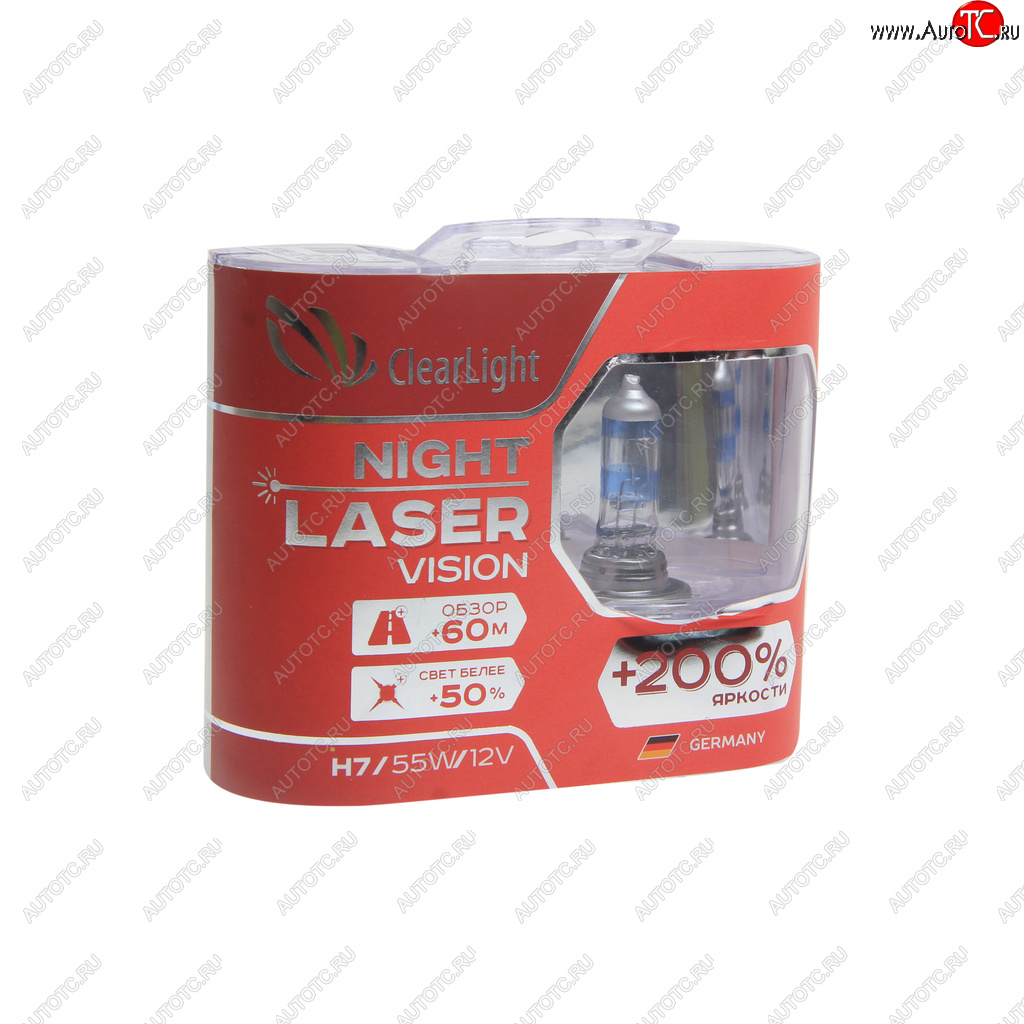 1 079 р. Лампа 12V H7 55W +200% (2шт.) Night Laser Vision CLEARLIGHT KIA Rio 3 QB дорестайлинг седан (2011-2015)  с доставкой в г. Краснодар