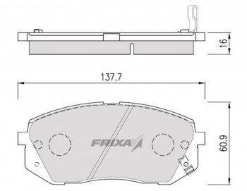 6 799 р. Колодки тормозные передние (4шт.) HANKOOK FRIXA KIA Carens UN (2006-2013)  с доставкой в г. Краснодар. Увеличить фотографию 1