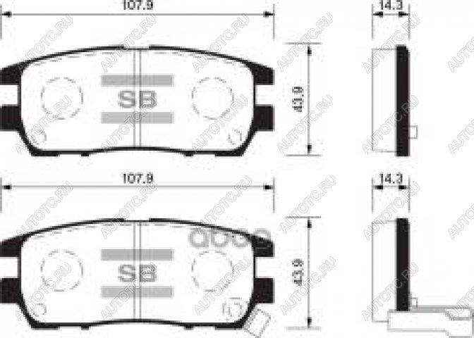 1 259 р. Колодки тормозные задние (4шт.) SANGSIN Mitsubishi Pajero 2 V30/V40 5 дв. дорестайлинг (1991-1997)  с доставкой в г. Краснодар