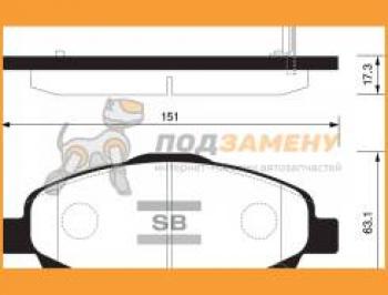 Колодки тормозные передние (4шт.) SANGSIN Toyota Avensis T270 универсал 1-ый рестайлинг (2011-2015)