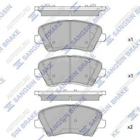 2 199 р. Колодки тормозные передние R15 (4шт.) SANGSIN  Hyundai Elantra  AD (2016-2020), KIA Ceed ( 2 JD,  3 CD) (2012-2024)  с доставкой в г. Краснодар