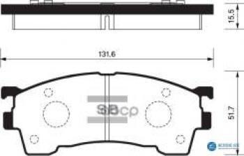 1 739 р. Колодки тормозные передние (4шт.) SANGSIN Mazda 626 GF дорестайлинг седан (1997-1999)  с доставкой в г. Краснодар. Увеличить фотографию 1