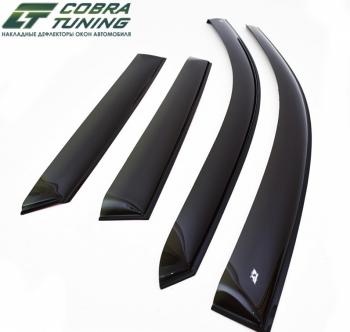 Комплект дефлекторов окон COBRA TUNING Honda (Хонда) CR-V (СР-В)  RM1,RM3,RM4 (2012-2015) RM1,RM3,RM4 дорестайлинг  (черный глянец)