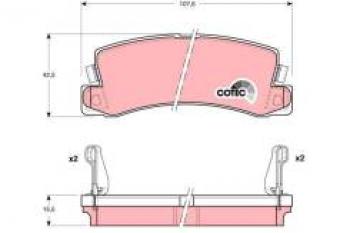 Колодки тормозные задние (4шт.) TRW Toyota Avensis (T220 седан), Camry (V10,  V20,  V30,  XV10,  V40,  XV20), Celica (T180,  T210)