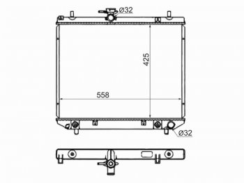 Радиатор охлаждающей жидкости SAT Daihatsu (Дайхатсу) Terios (Териос)  J200 (2006-2017), Toyota (Тойота) LiteAce (Лайт)  S400 (2008-2020),  Rush (Раш)  J200 (2006-2016)