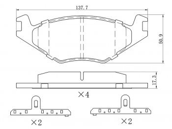 Колодки тормозные перед FL-FR SAT Volkswagen Passat B3 седан (1988-1993)