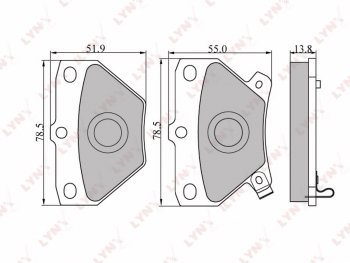 1 029 р. Колодки тормозные задние(4шт.) LYNX Toyota Corolla E180 дорестайлинг (2013-2016)  с доставкой в г. Краснодар. Увеличить фотографию 1