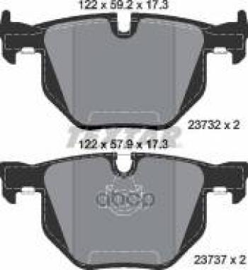 Колодки тормозные задние (4шт.) TEXTAR BMW (БМВ) 5 серия  E60 (2003-2010) E60 седан дорестайлинг, седан рестайлинг