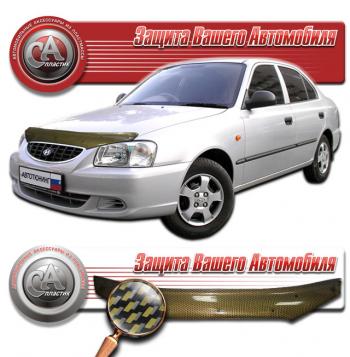 Дефлектор капота CA-Plastiс Hyundai (Хюндаи) Accent (Акцент) ( X3,  MC) (1997-2011) X3, MC седан рестайлинг, седан, хэтчбек