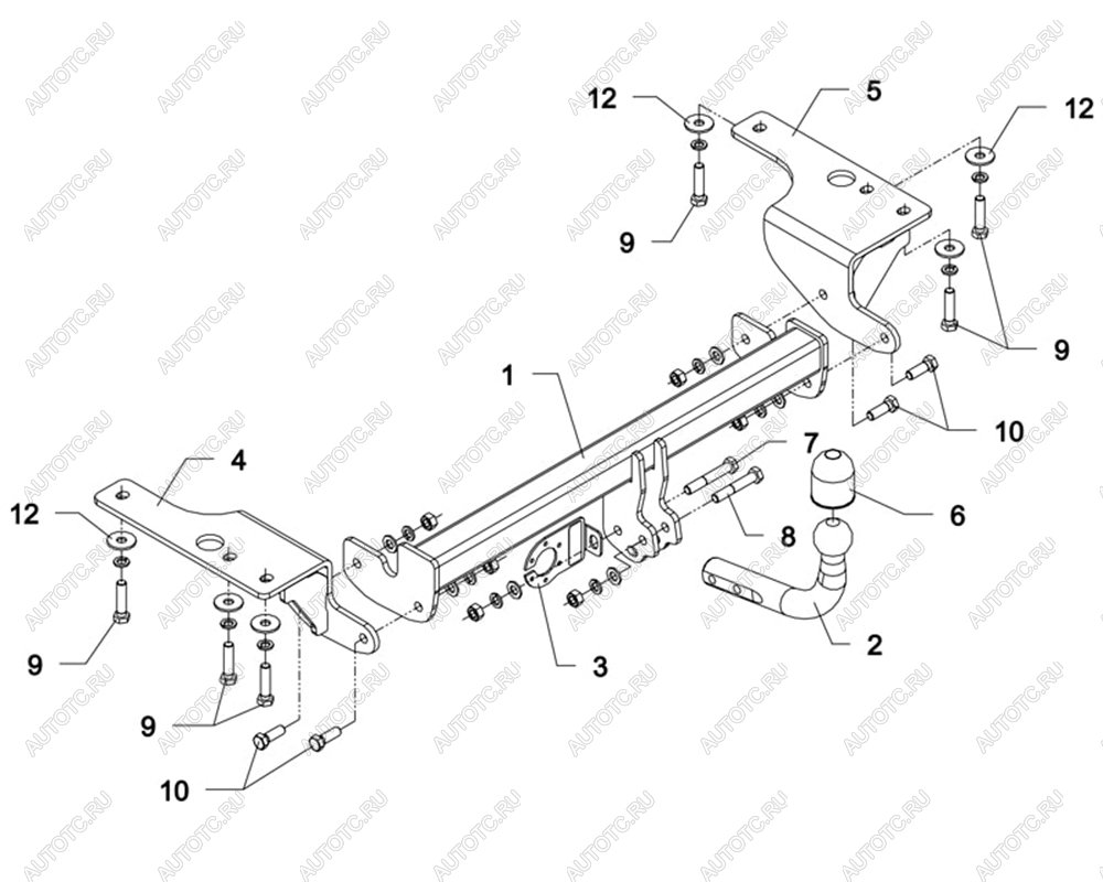 10 749 р. Фаркоп Auto-Hak Toyota Corolla E150 седан дорестайлинг (2006-2010) (стальной, шар A (F20))  с доставкой в г. Краснодар