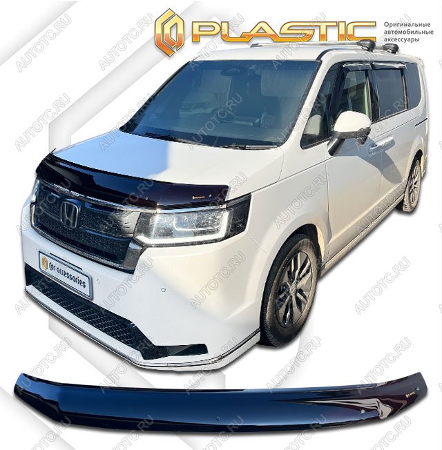 2 059 р.  Дефлектор капота (рынок Японии) CA-Plastic  Honda StepWagon  RP6,RP7, RP8 (2022-2025) минивэн дорестайлинг (серия Classic черный)  с доставкой в г. Краснодар