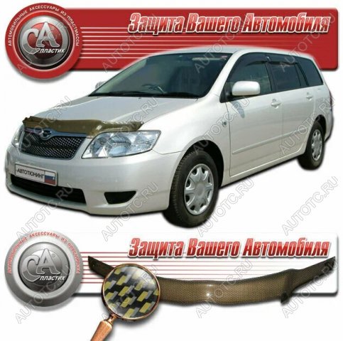 2 199 р. Дефлектор капота (Американская версия) CA-Plastiс  Ford Escape  2 (2008-2012) (серия Шелкография карбон золото)  с доставкой в г. Краснодар