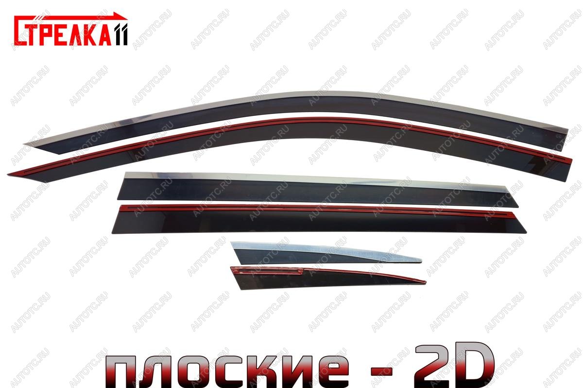 8 949 р. Дефлекторы окон 2D с хром накладками Стрелка11  Geely Monjaro (2022-2025) (черные)  с доставкой в г. Краснодар