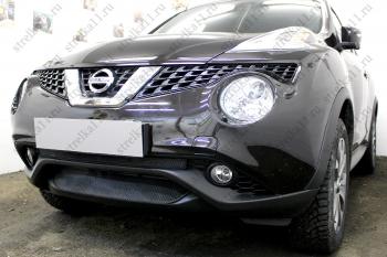 2 659 р. Защита радиатора (середина) Стрелка11 Стандарт  Nissan Juke  1 YF15 (2014-2020) рестайлинг (черная)  с доставкой в г. Краснодар. Увеличить фотографию 2