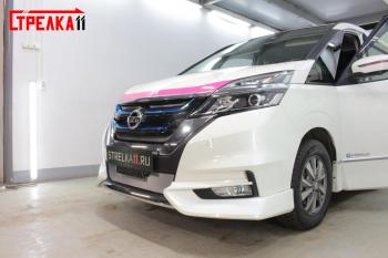 2 999 р. Защита радиатор (низ) Стрелка11 Стандарт  Nissan Serena  C27 (2016-2019) минивэн дорестайлинг (хром)  с доставкой в г. Краснодар. Увеличить фотографию 2