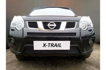 4 099 р. Защита радиатора (низ) Стрелка11 Стандарт  Nissan X-trail  2 T31 (2010-2015) рестайлинг (черная)  с доставкой в г. Краснодар. Увеличить фотографию 2