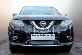 3 499 р. Защита радиатора (с парктроником низ) Стрелка11 Стандарт  Nissan X-trail  3 T32 (2013-2018) дорестайлинг (хром)  с доставкой в г. Краснодар. Увеличить фотографию 2