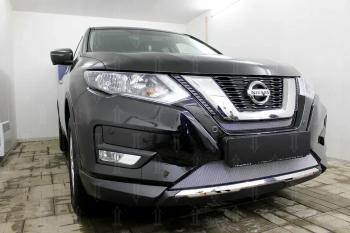 3 499 р. Защита радиатора (низ) Стрелка11 Стандарт  Nissan X-trail  3 T32 (2017-2022) рестайлинг (хром)  с доставкой в г. Краснодар. Увеличить фотографию 2