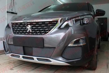 5 299 р. Защита радиатора (низ, середина 5 частей) Стрелка11 Стандарт Peugeot 3008 2 (2016-2024) (черные)  с доставкой в г. Краснодар. Увеличить фотографию 3