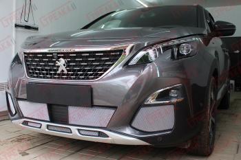 3 299 р. Защита радиатора (боковые) Стрелка11 Стандарт  Peugeot 3008  2 (2016-2024) (хром)  с доставкой в г. Краснодар. Увеличить фотографию 3