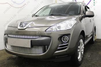 3 899 р. Защита радиатора (низ) Стрелка11 Стандарт  Peugeot 4007 (2007-2012) (хром)  с доставкой в г. Краснодар. Увеличить фотографию 2