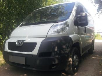 2 689 р. Защита радиатора (середина) Стрелка11 Стандарт Peugeot Boxer 250 (2006-2014) (черная)  с доставкой в г. Краснодар. Увеличить фотографию 2