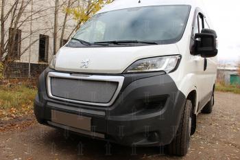 3 899 р. Защита радиатора (2 части) Стрелка11 Стандарт Fiat Ducato 290 (2014-2024) (черная)  с доставкой в г. Краснодар. Увеличить фотографию 6