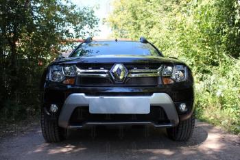 2 559 р. Защита радиатора (верх) Стрелка11 Стандарт Renault Duster HS рестайлинг (2015-2021) (черная)  с доставкой в г. Краснодар. Увеличить фотографию 3