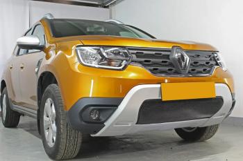 3 599 р. Защита радиатора (верх, 4 части) Стрелка11 Стандарт  Renault Duster  HM (2020-2024) (черная)  с доставкой в г. Краснодар. Увеличить фотографию 4