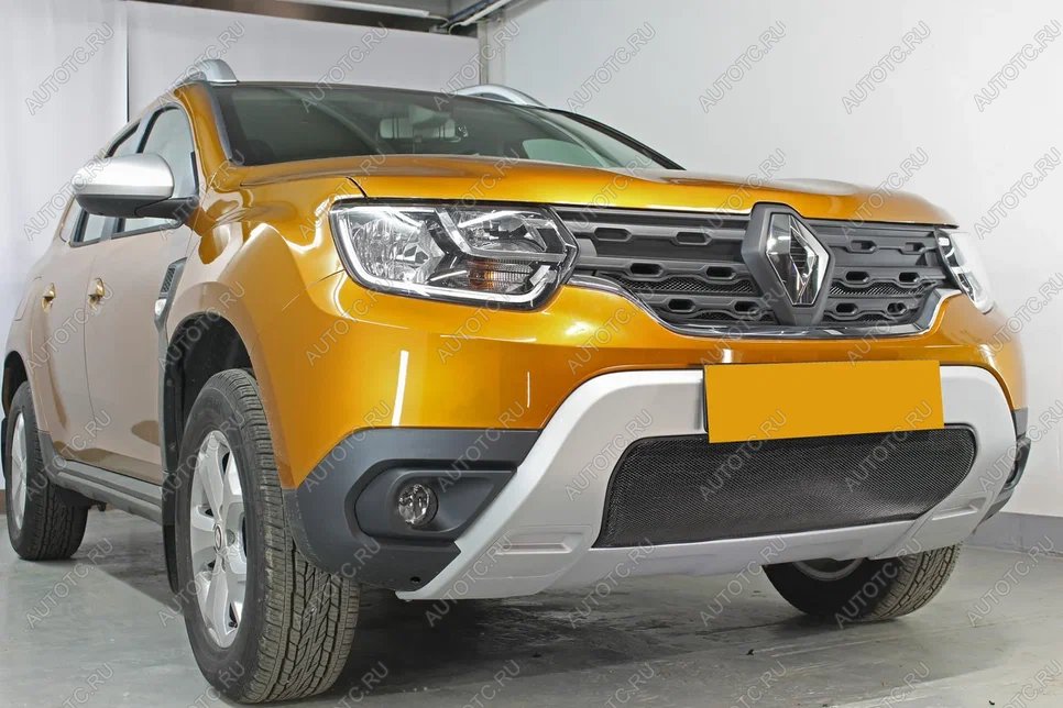 3 599 р. Защита радиатора (низ) Стрелка11 Стандарт Renault Duster HM рестайлинг (2021-2024) (черная)  с доставкой в г. Краснодар